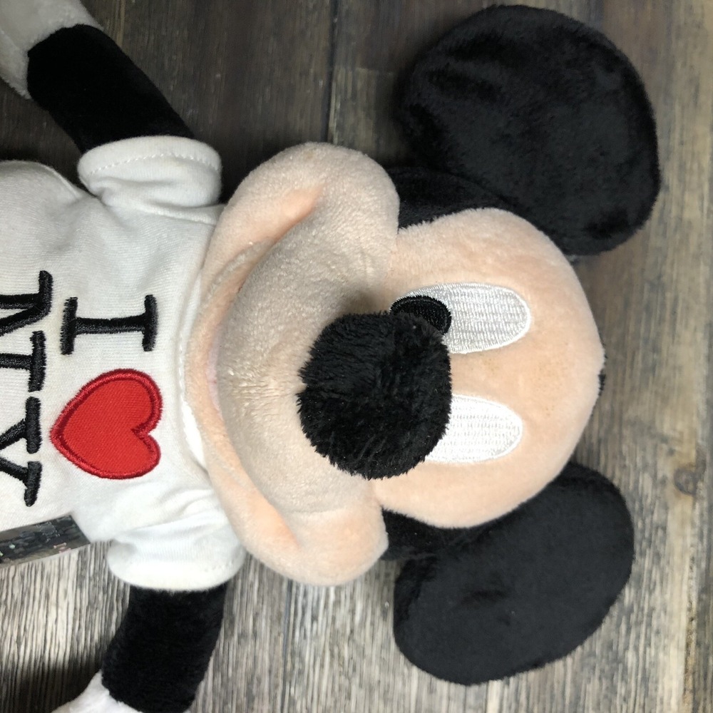 Disney Store Mickey Mouse I Love NY Plush 12" I Heart New York Souvenir VTG WT